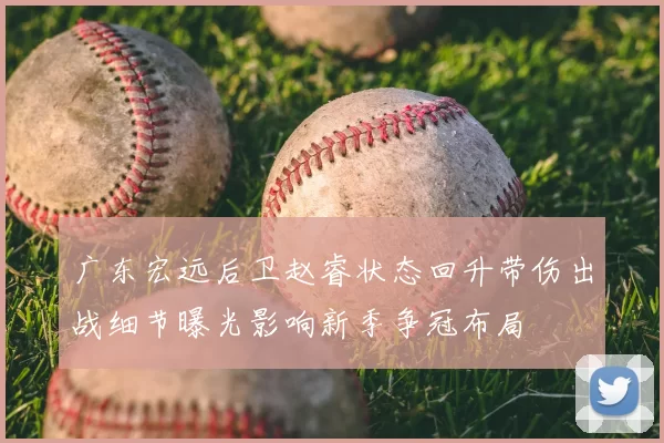 广东宏远后卫赵睿状态回升带伤出战细节曝光影响新季争冠布局